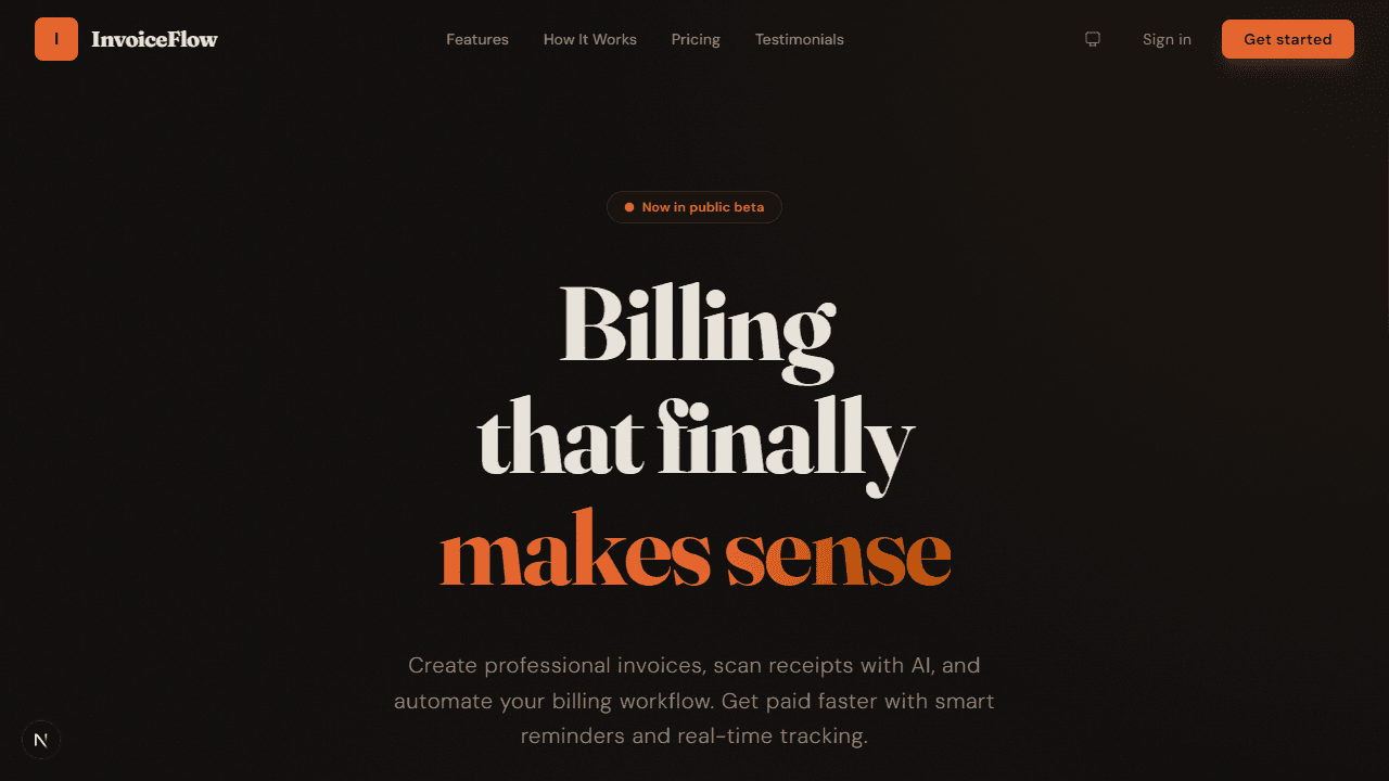 InvoiceFlow - SaaS Landing Page